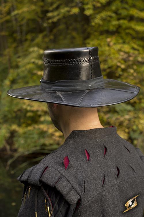 Witch Hunter Hat, Leather, Black - 1