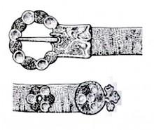 Spätmittelalter Gürtelschnalle, Englisch, 1.5 cm - 0