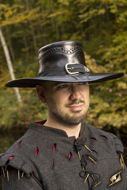 Witch Hunter Hat, Leather, Black