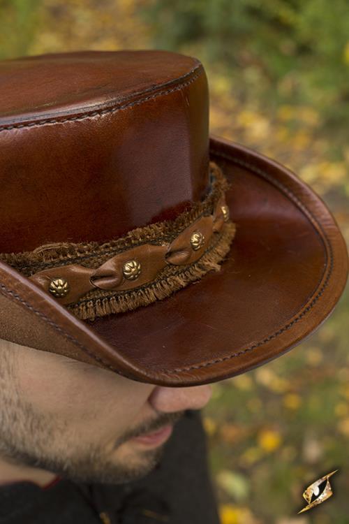 Top Hat, Leather, Brown - 1